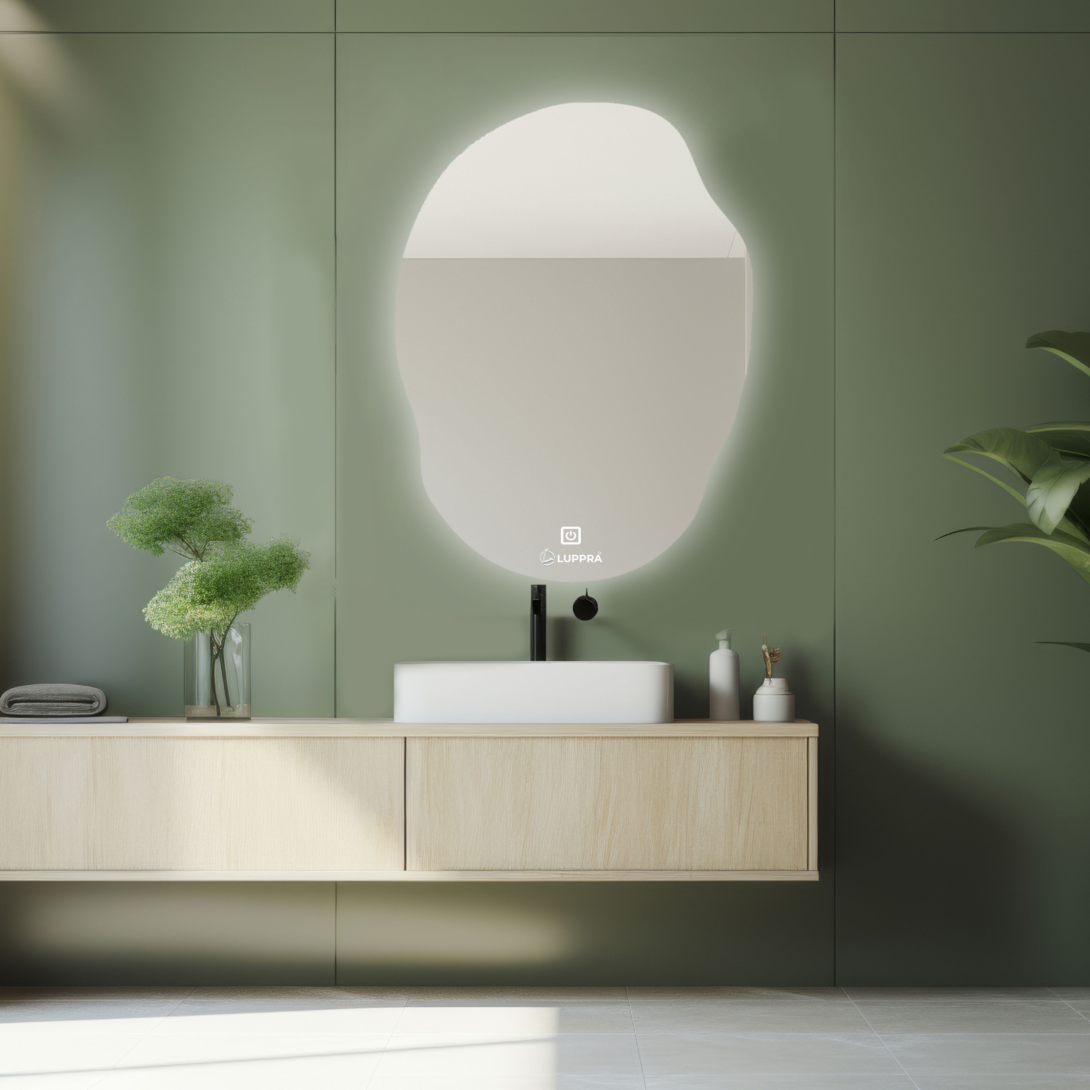 18 X 24 Inch Led Bathroom Oval Mirror with 3-Color Light Bathroom Mirror-image-28