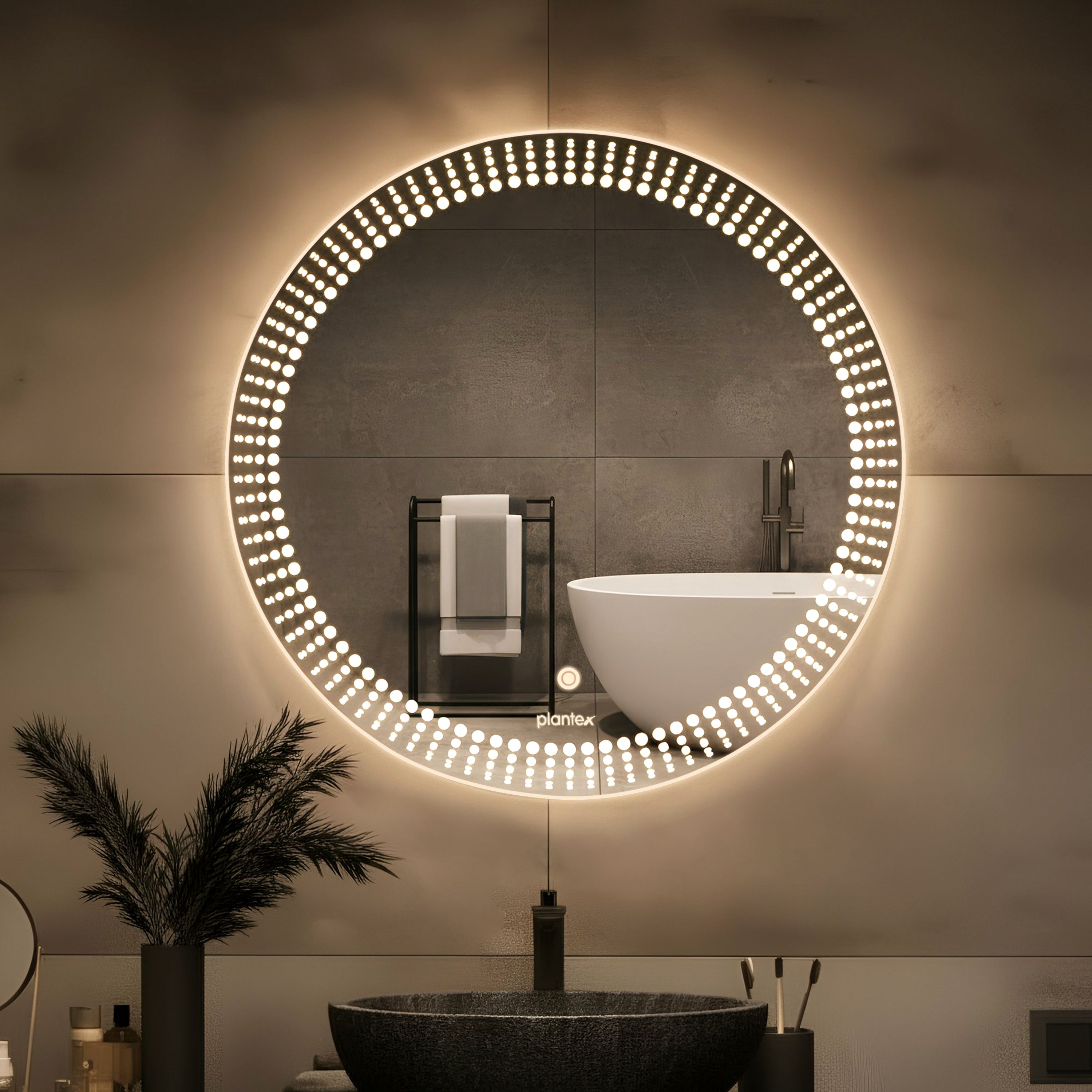LED Bathroom Mirror with 3 Tone/Designer Mirror for Living Room-(Dia.24 Inch) Bathroom Mirror-image-45