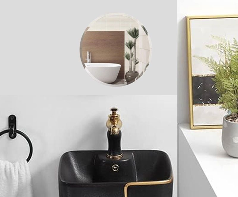 maskey Small Size 1 Feet Mirror Home Decor Designer for Makeup Shaving Bathroom Mirror-picture-13