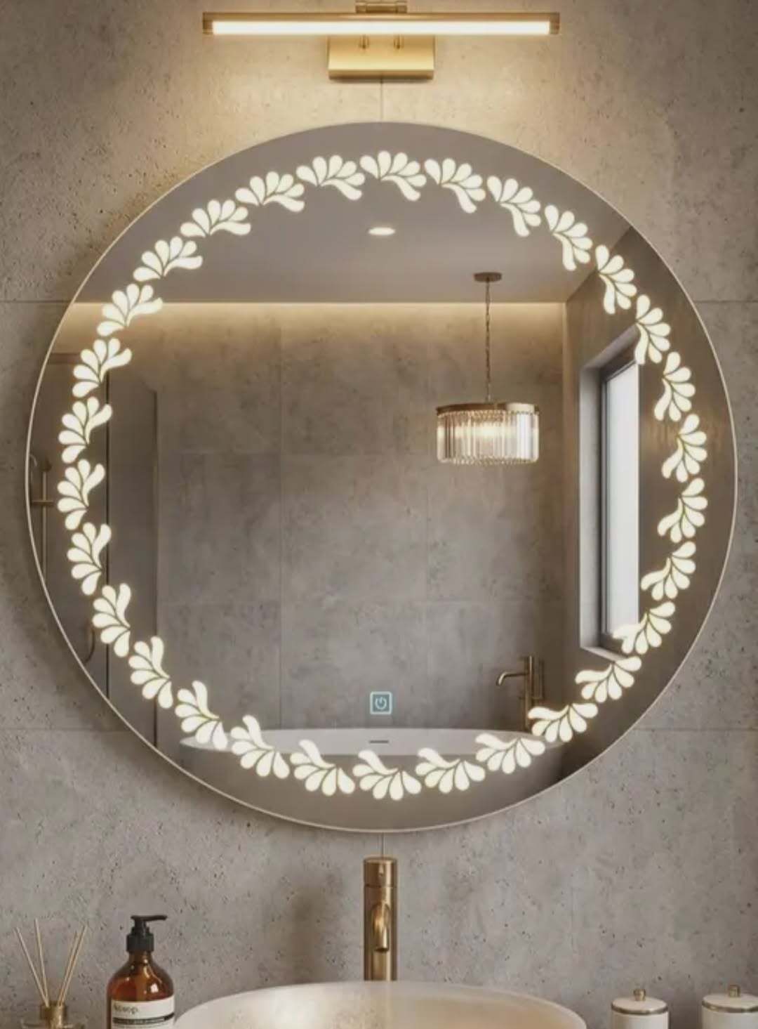 @00R-3 ROUND MIRRER WITH 3 COLOR TONE TOUCH SENSOR WALL MOUNTED MIRROR Bathroom Mirror-image-19