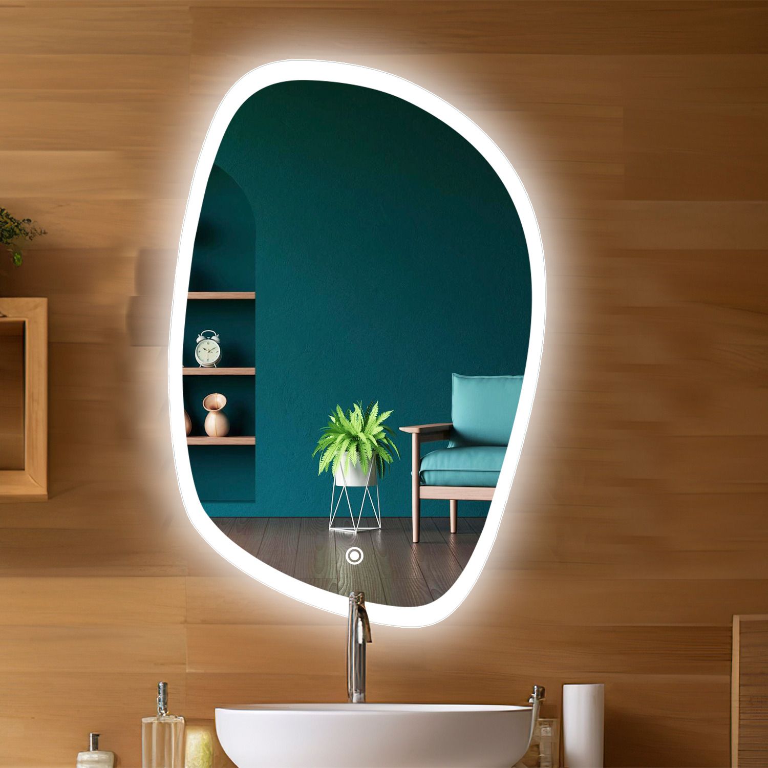 Premium Lighted LED Mirror for Home Decoration, 18x24" LED Mirror Bathroom Mirror-image-31