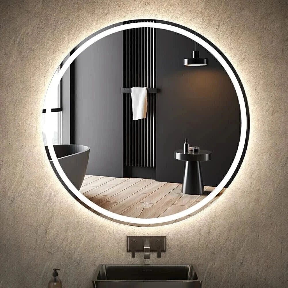 krelix Round Wall Mirror with touch sensor & Light for wall Decor, Size 24" X 24" Bathroom Mirror-picture-11