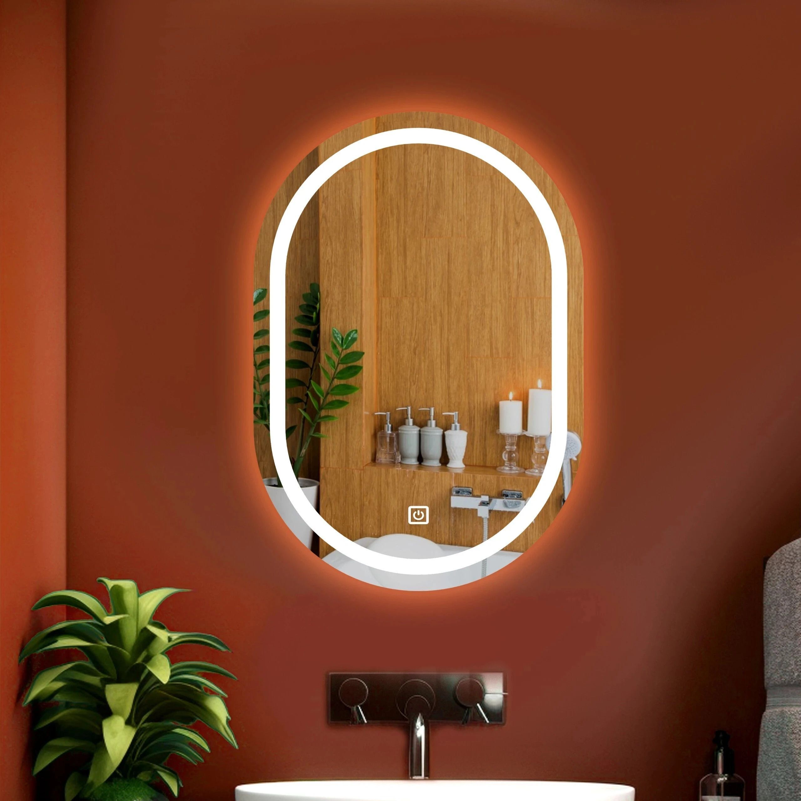 flipkart perfect homes Capsule Wall Mounting Mirror with Light 17.5X23.5 inch Bathroom Mirror-picture-20