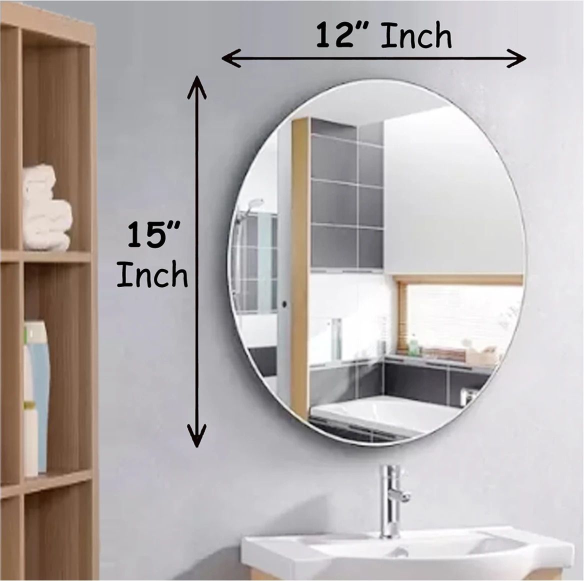 12" x 15" Inch Oval Mirror FHS_009 Bathroom Mirror-image-38