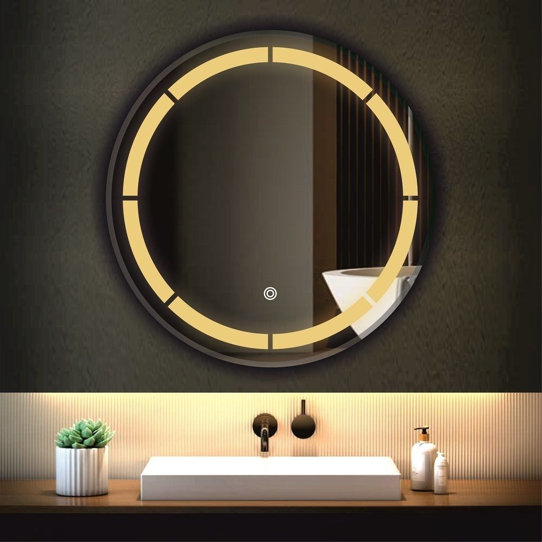 khushi decors 18 x 18 -Ring Cut Led Bathroom Mirror-picture-40