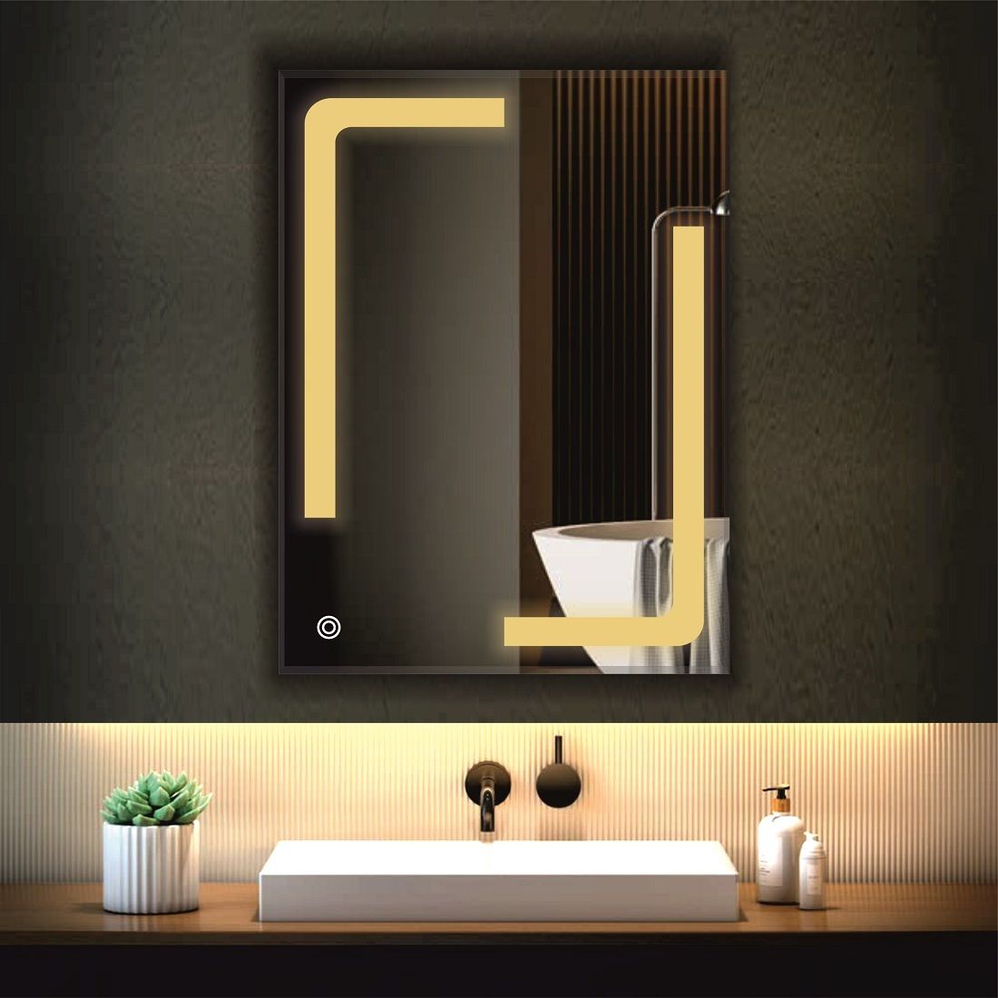 prince art 18 x 24 - L Shape Led Bathroom Mirror-picture-46