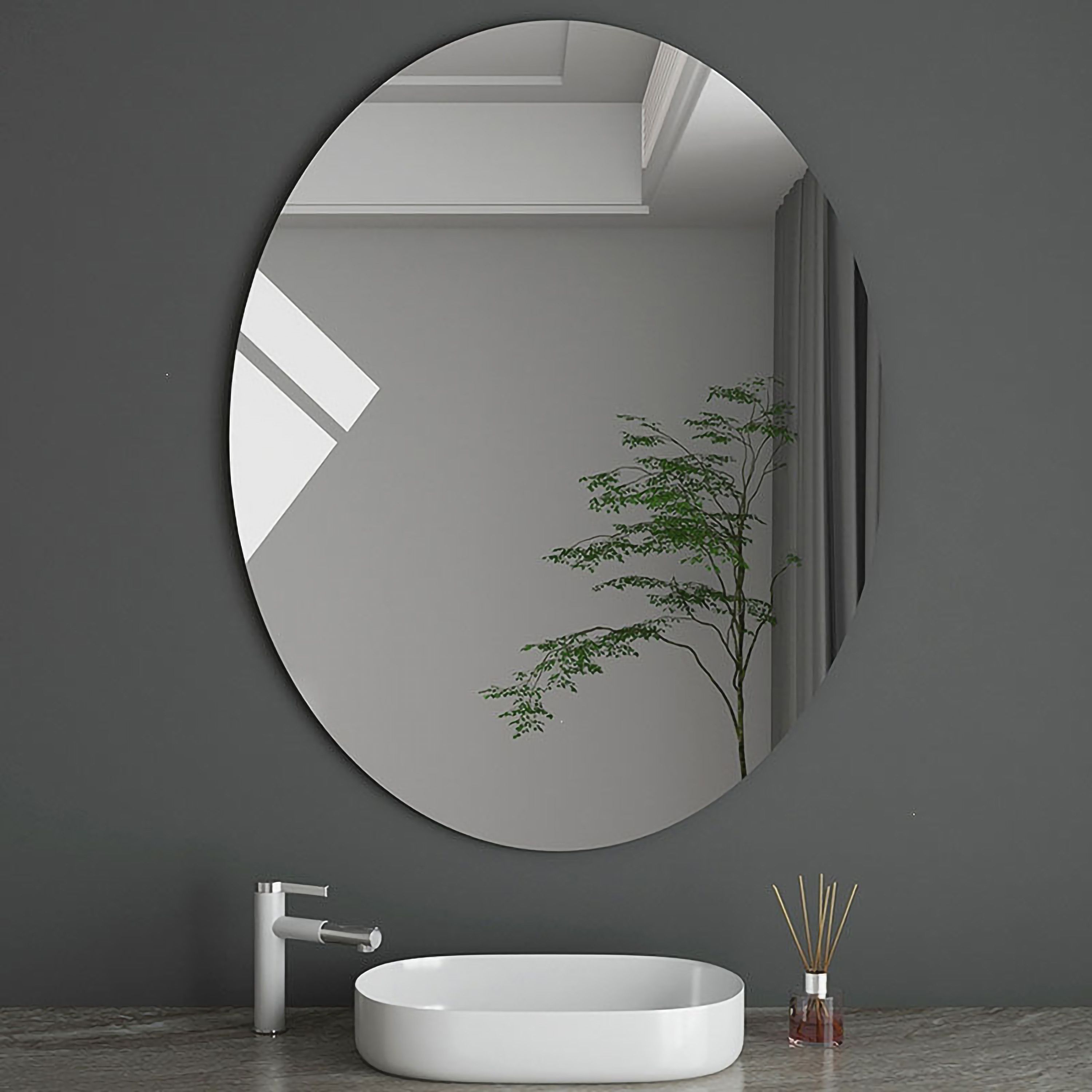 saini darpan Vanity Mirror Frameless Mirror for Makeup Dressing Wash Basin & Bedroom 12x16In Bathroom Mirror-picture-32