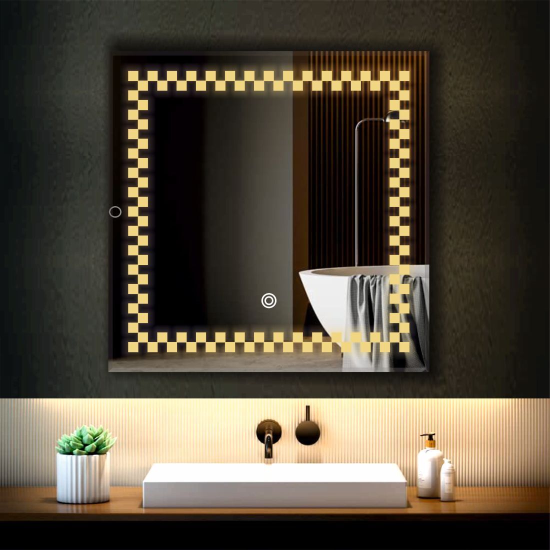LED Mirror 18x18 3 In 1 Light Mode Bathroom Mirror-image-37