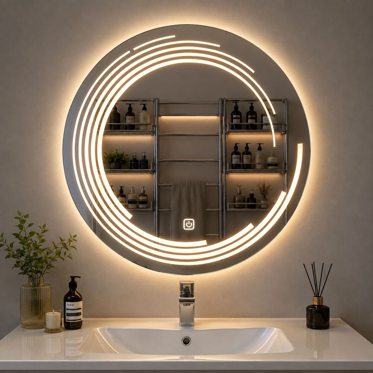 Round Led mirror 20x20 Bathroom Mirror-image-10