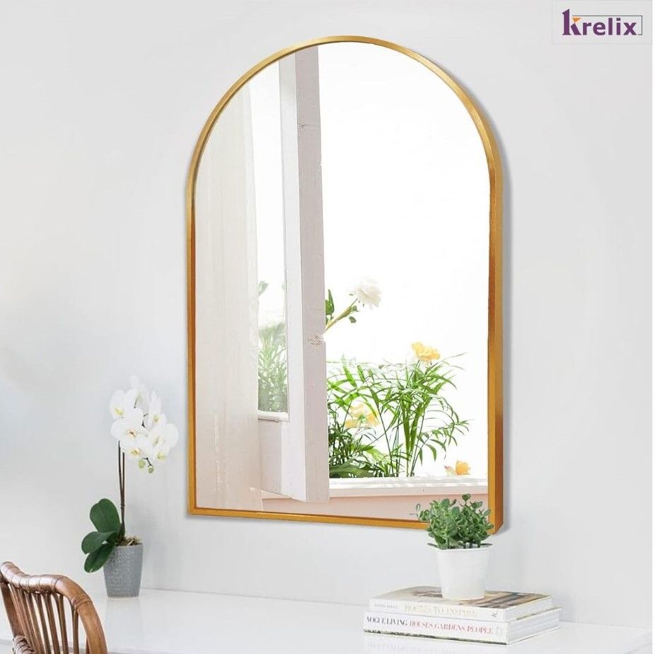 krelix 12x18 Wall Mirror - Gold Metal Frame Bathroom Mirror-picture-49