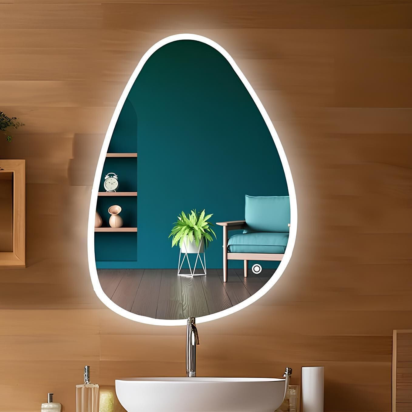 Led Mirror for bathroom Antiq Shape || Size 18x24, Decorative Mirror