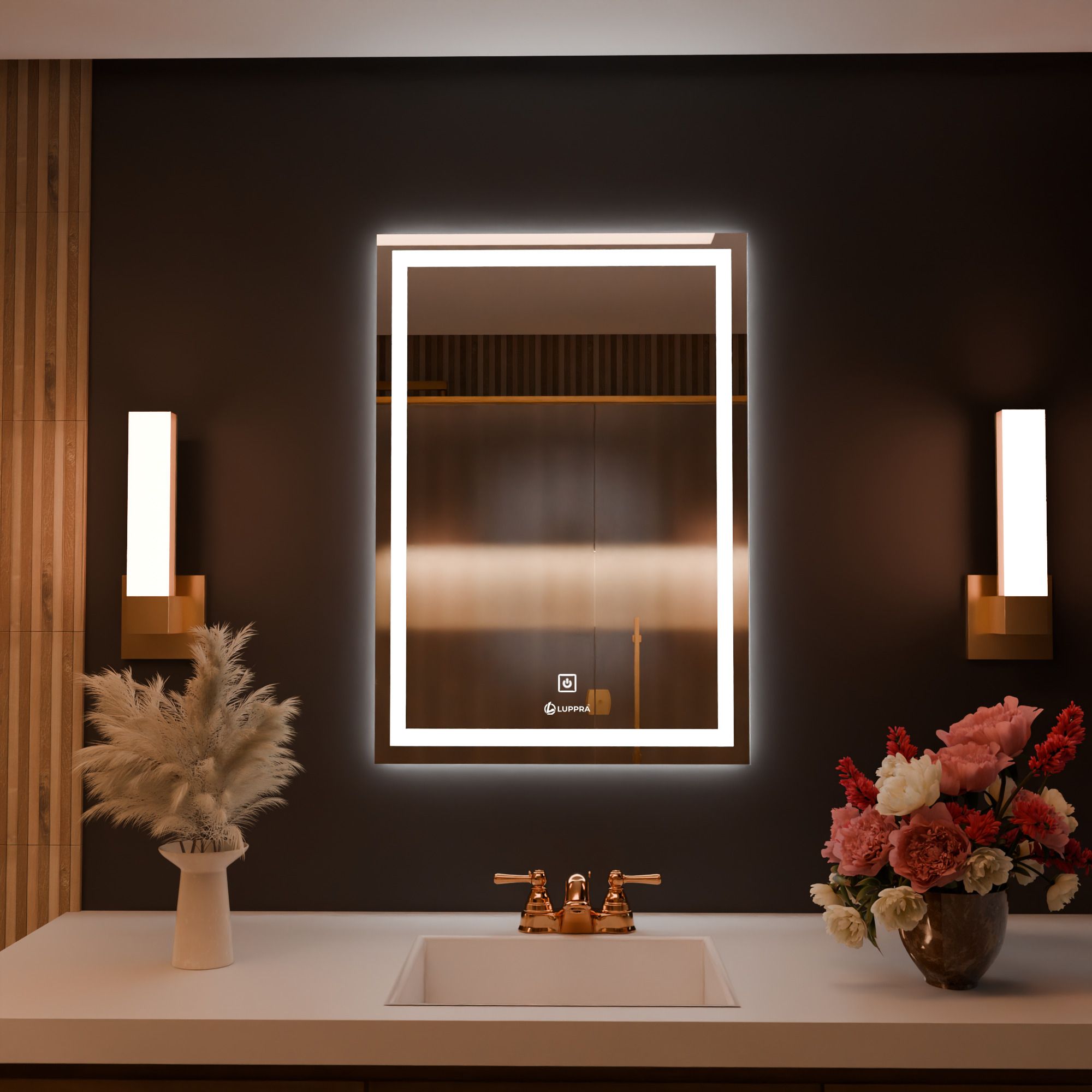 luppra Rectangle Shine Touch Mirror Bathroom Mirror-picture-10