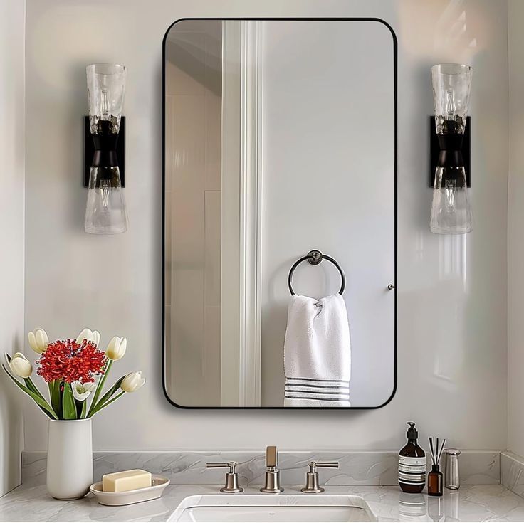 12" INCH BY 18" INCH RECTANGLE SHAPE MIRROR.PERFECT FOR ANY WALL. Bathroom Mirror