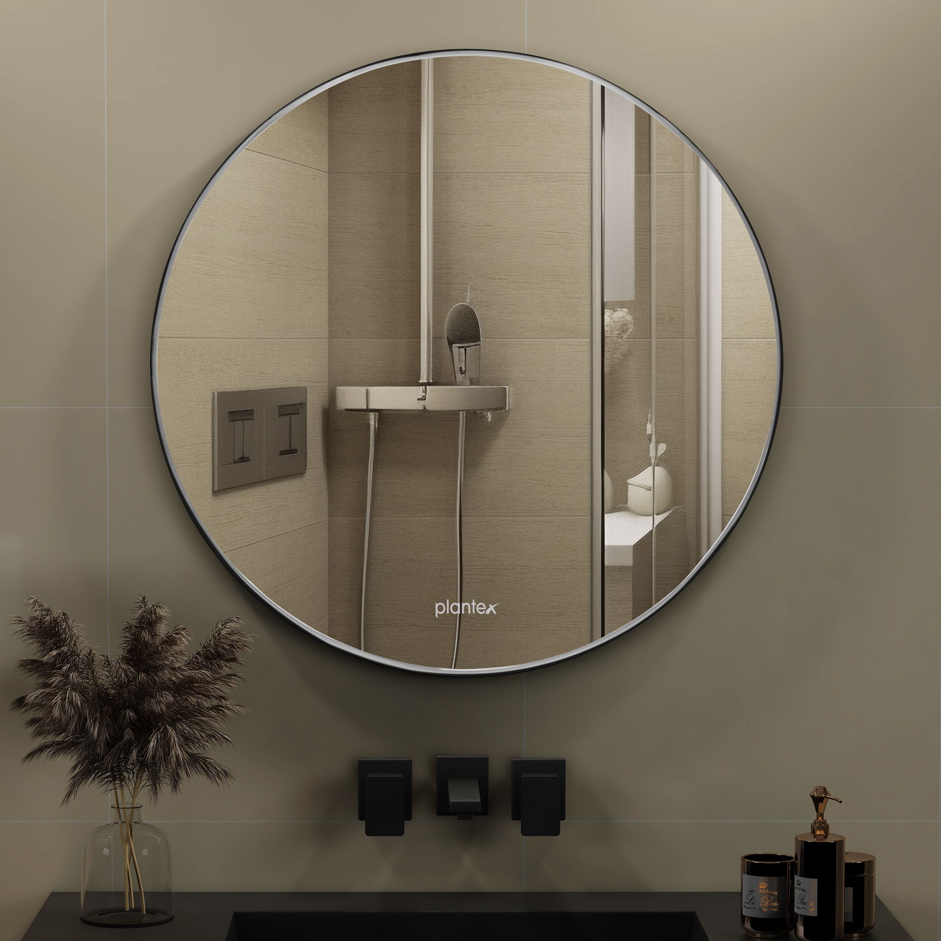 plantex Round Shape Mirror for Wash Basin/Mirror for Wall/Bedroom/Living Room -(24 inch) Bathroom Mirror-picture-10