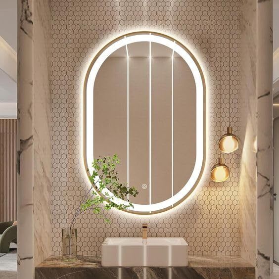 khushi decors Capsule Frame Wall Mirror, Bedroom Mirror for Wall Decor Size:12 x 18 inch Bathroom Mirror-picture-12