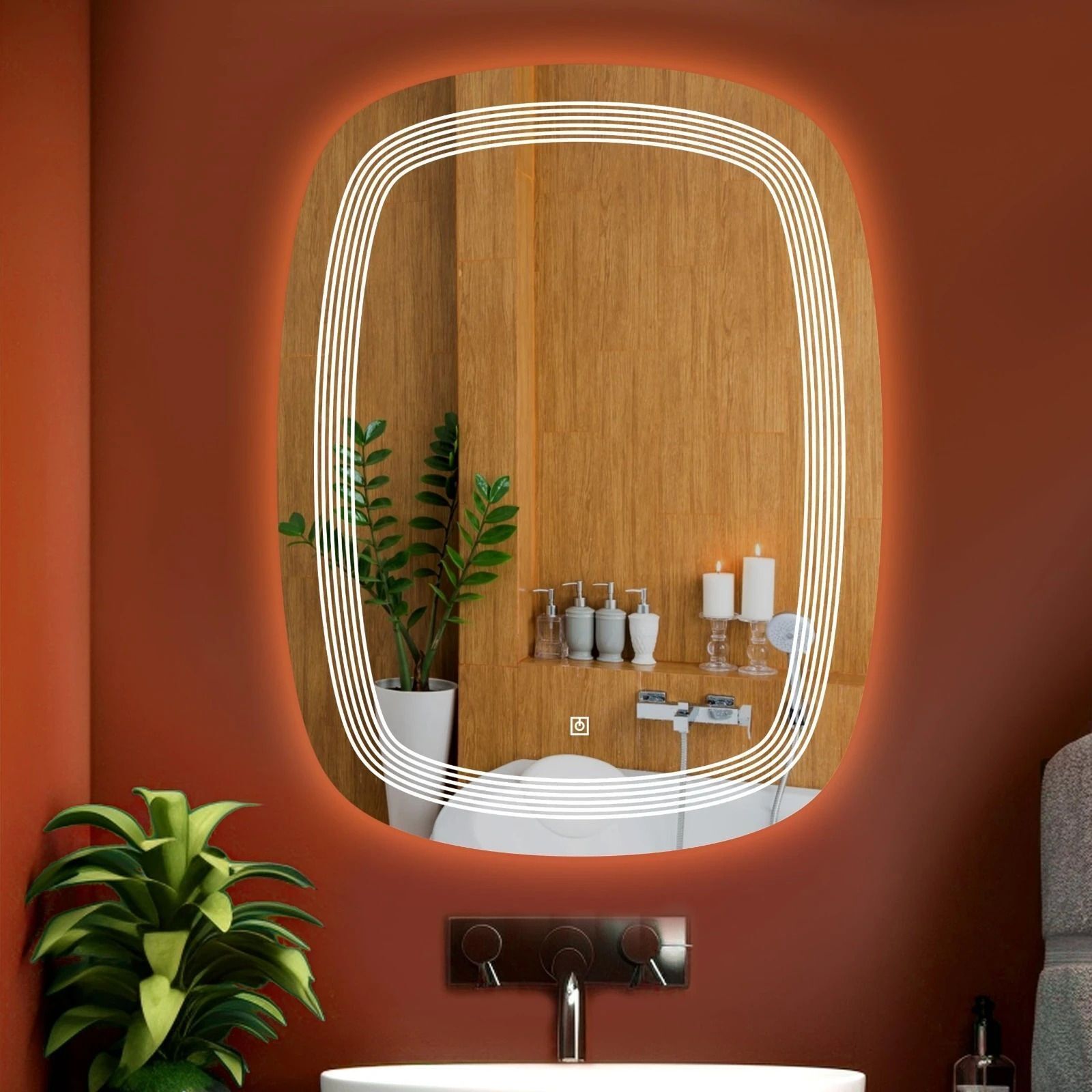 luppra Mirror with Light |Bathroom, Venity and Smart Mirror Size 18X24 inch Bathroom Mirror-picture-28