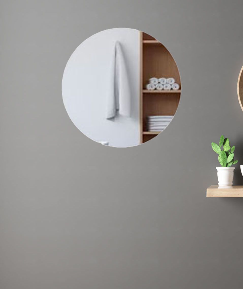 Modern Frameless Glass Mirror Decorative Home Interior Piece 12Bx12L Inch Bathroom Mirror-image-38
