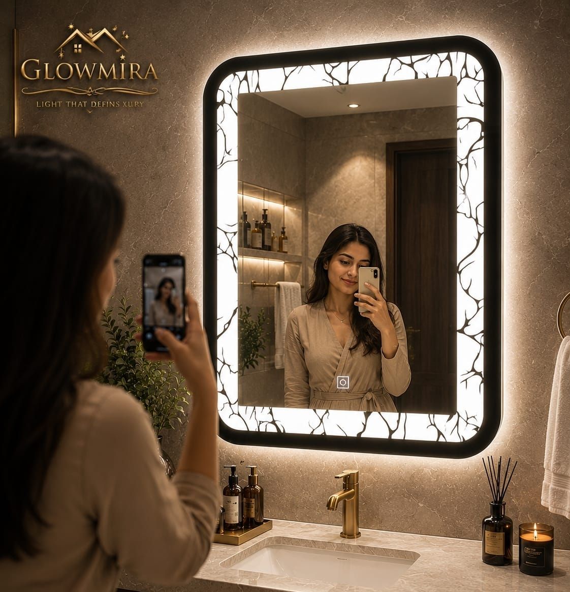 18x24'' Best LIGHT Mirror with Sensor Dimmer, 3-Mode Light, UHD Glass – Premium Bathroom Mirror-image-14