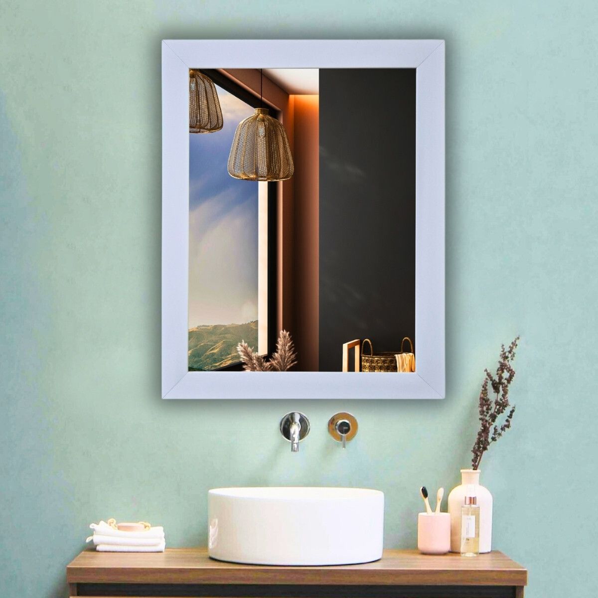 Frame Wall Mirror For Bathroom,Shaving Mirror,Mirror For Room,-11”X14”-FM1114A2 Bathroom Mirror-image-36
