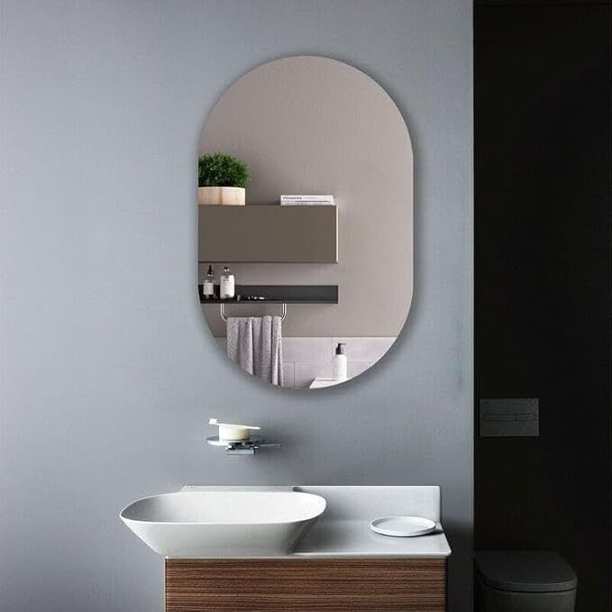 luppra 12 × 18 in Capsule Frameless Wall Mirror Bathroom Mirror-picture-20