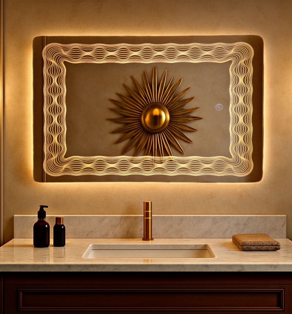 LED Mirror with Touch Sensor 18x24 Inch | Wall Mounted Makeup Decorative Mirror Bathroom Mirror-image-18