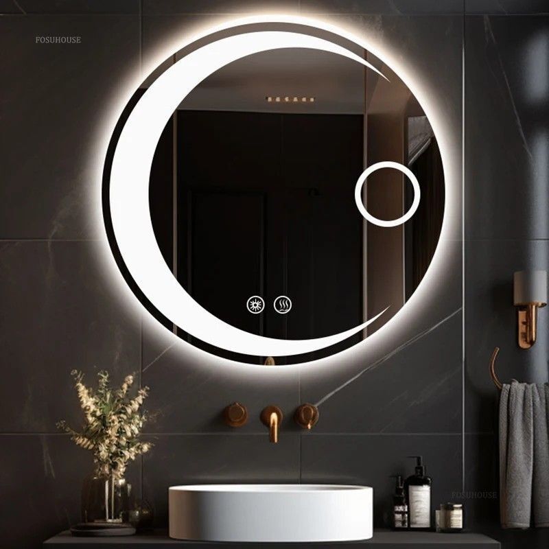 darshanglass 24*24 Inch Led Mirror Modern Minimalist Apartment With Elegant Interiors Bathroom Mirror-picture-26