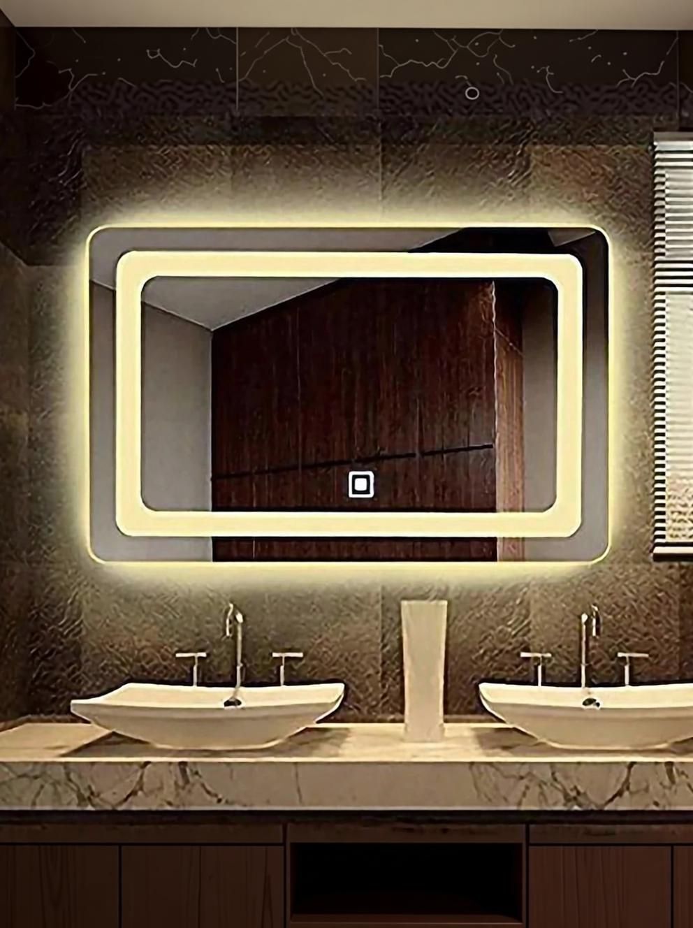 Modern Designed Wall Mounted Mode Backlit Lighted Mirror With Touch Sensor_k Bathroom Mirror-image-21