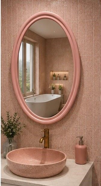cfw Modern Wall Mirror | Glossy Frame 33x43 Wall Mounted Bathroom Mirror-picture-39