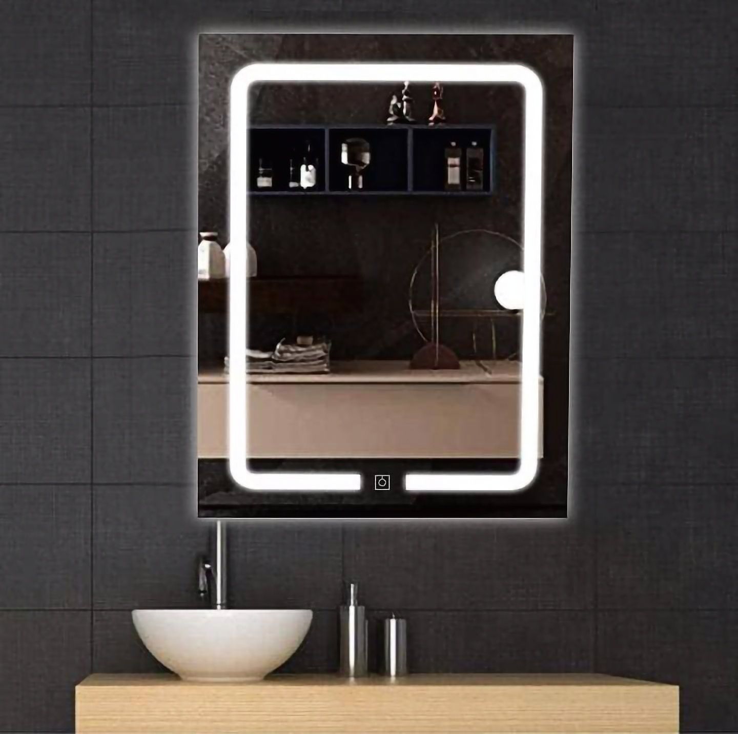 arc homes & memorials Modern Designed LED Circular Wall Mounted 18*24 inch & 3 Mode Backlit Lighted Bathroom Mirror-picture-22