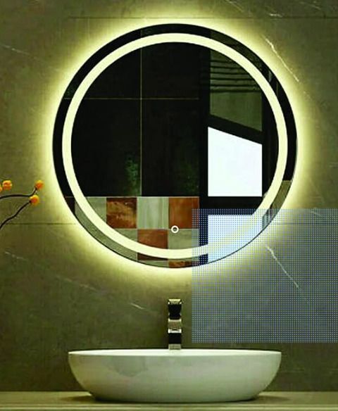 led rectangular 18*18 inch with three color lights and touch sensor l1 Bathroom Mirror-image-36
