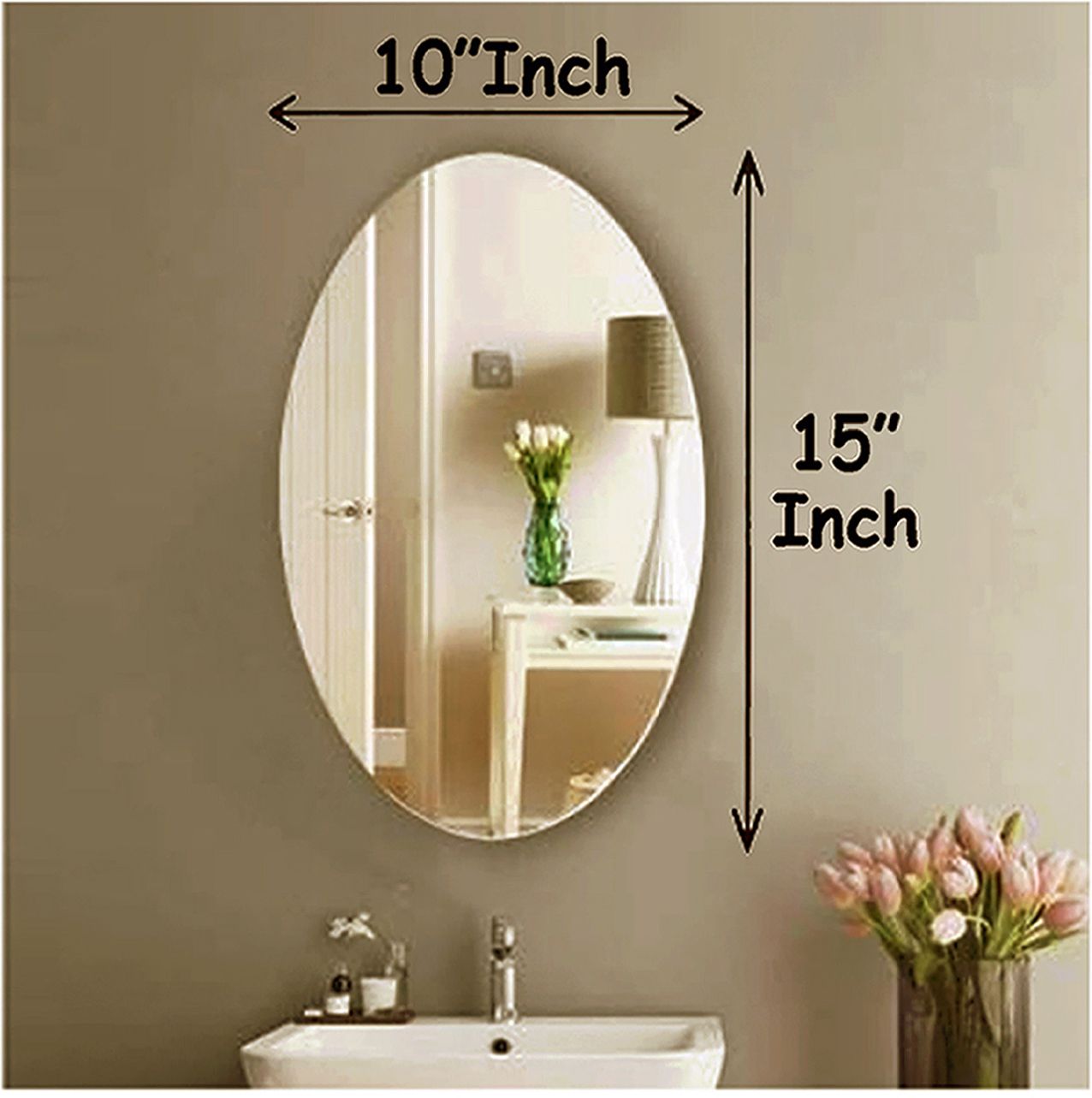fancy homes (10 x 15 Inch) Antique Finish Oval Shape Wall Mirror SB0108 Bathroom Mirror-picture-15