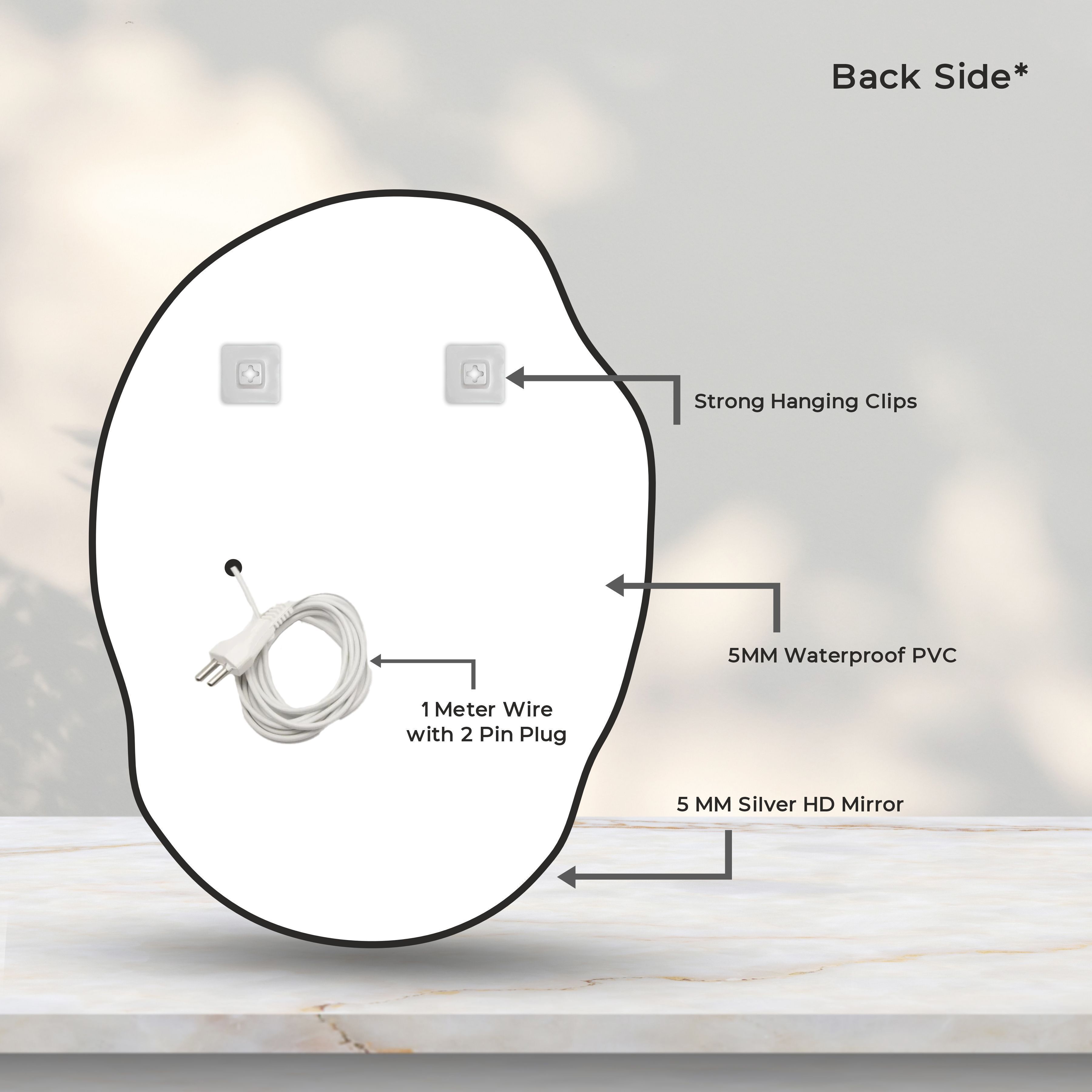 krelix 18 X 24 Inch Led Bathroom Oval Mirror with 3-Color Light_32 Bathroom Mirror-picture-11