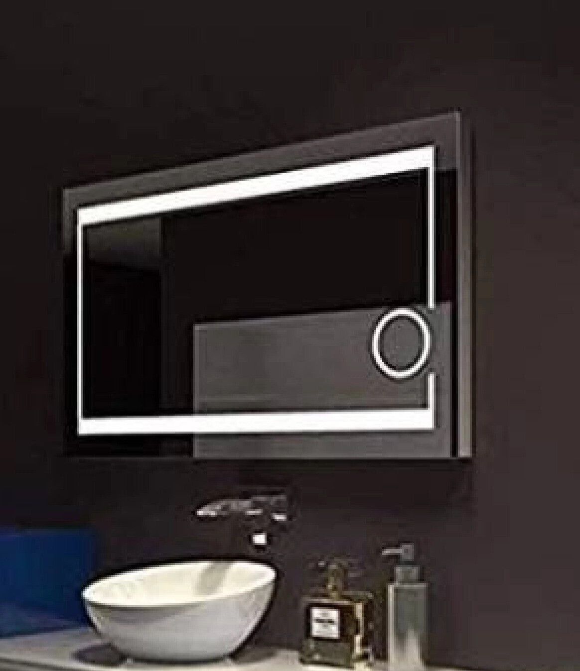 Rectanlge LED Wall Mirror With Sensor For Living, Bed & Bathroom(Size:15" x 18") Bathroom Mirror-image-43