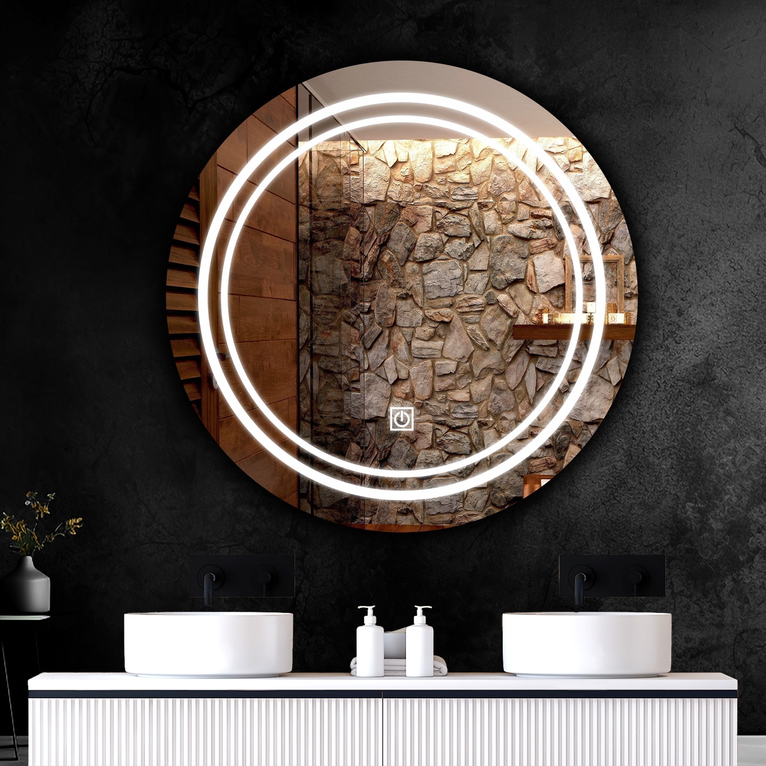 Round LED Lights Decorative Interior 24 X 24 Inch Bathroom Mirror-image-37