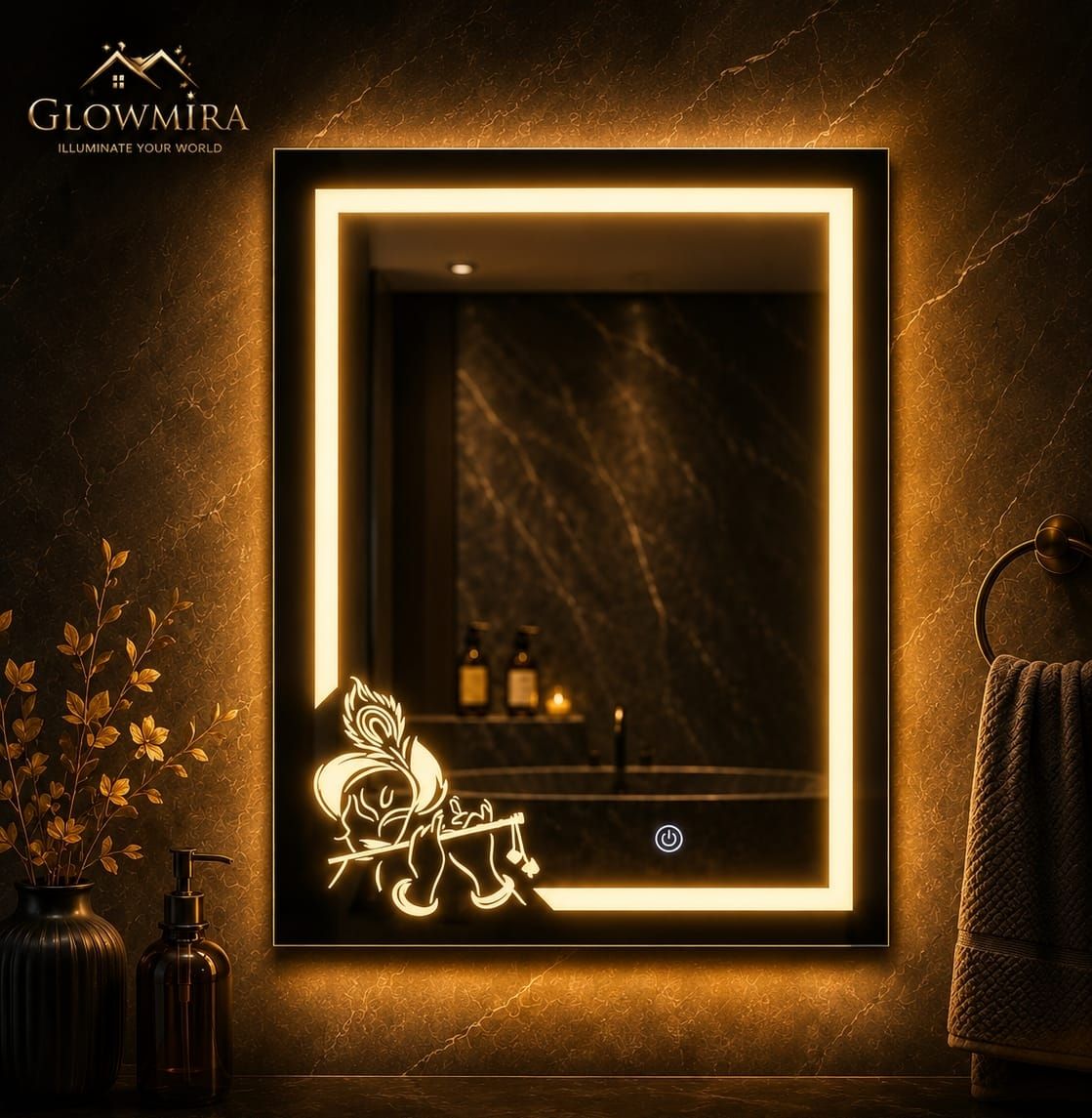 glowmira 18x24" Inch LED Wall Mirror with Touch Sensor Lights for Home, Bathroom Mirror Bathroom Mirror-picture-28