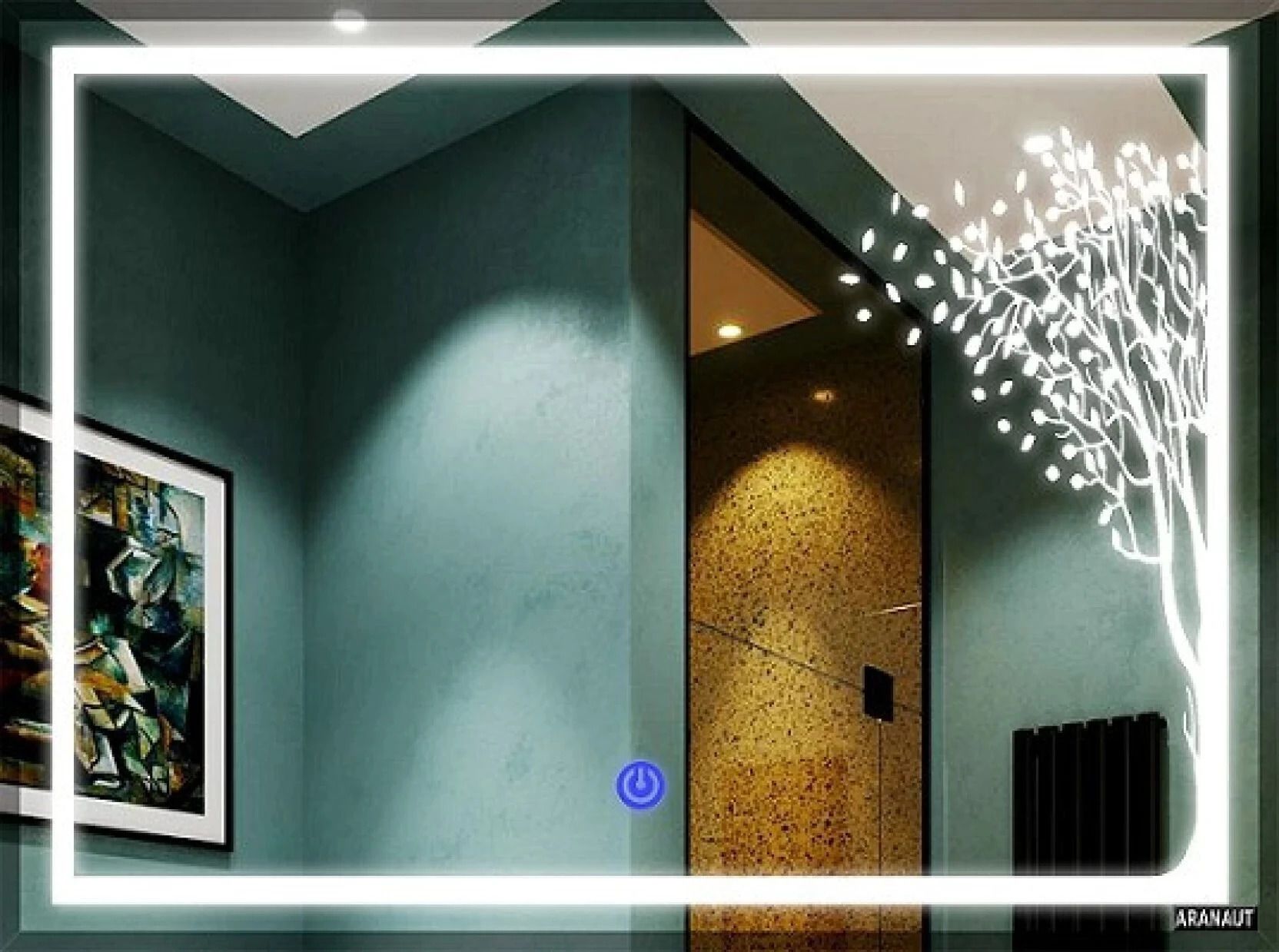 Rectangle Frame Wall Mirror with Touch Sensor & Light Size: 12" x 18" Bathroom Mirror-image-5