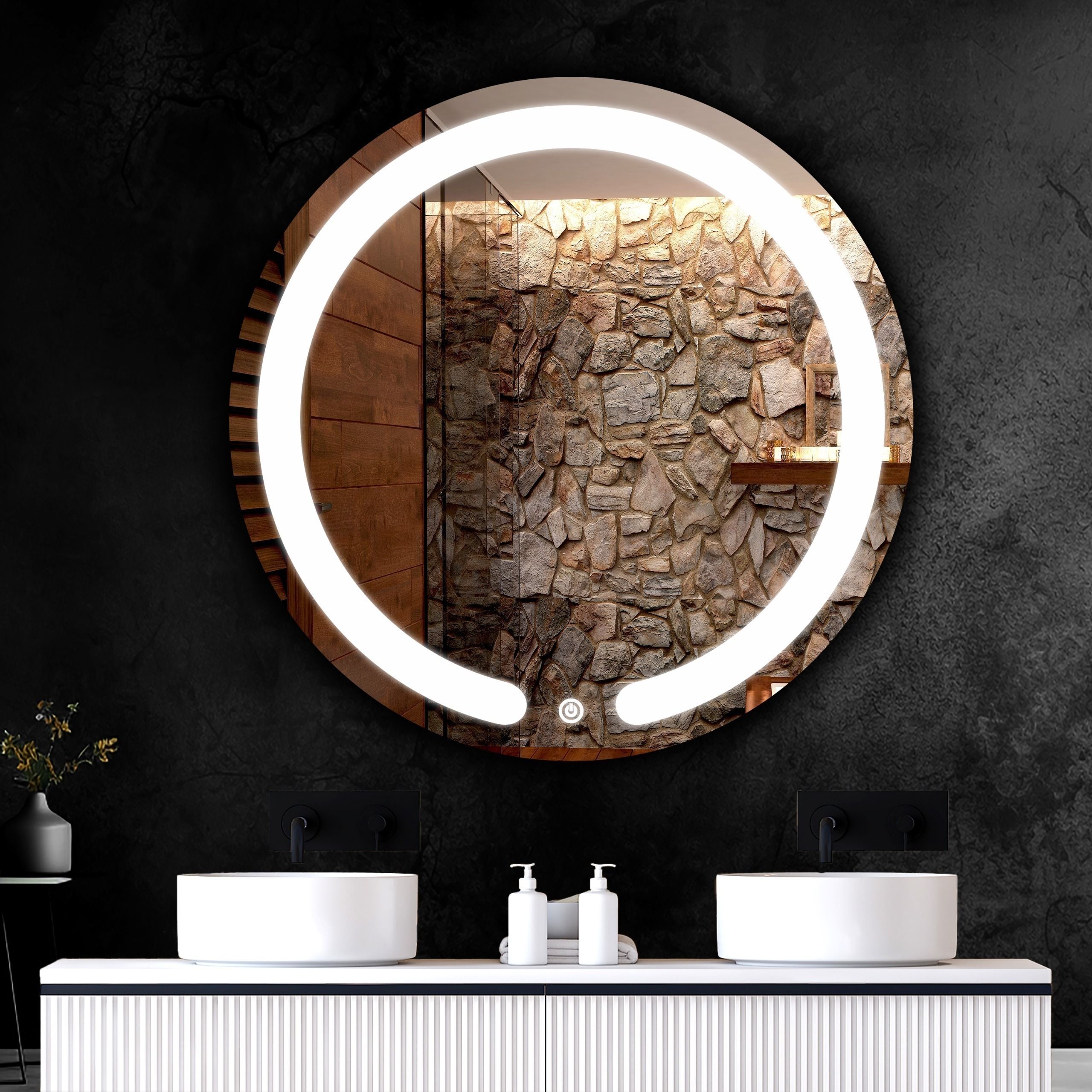touch sensor LED Lights Decorative Interior 24 * 24 Inch wall Bathroom Mirror-image-23