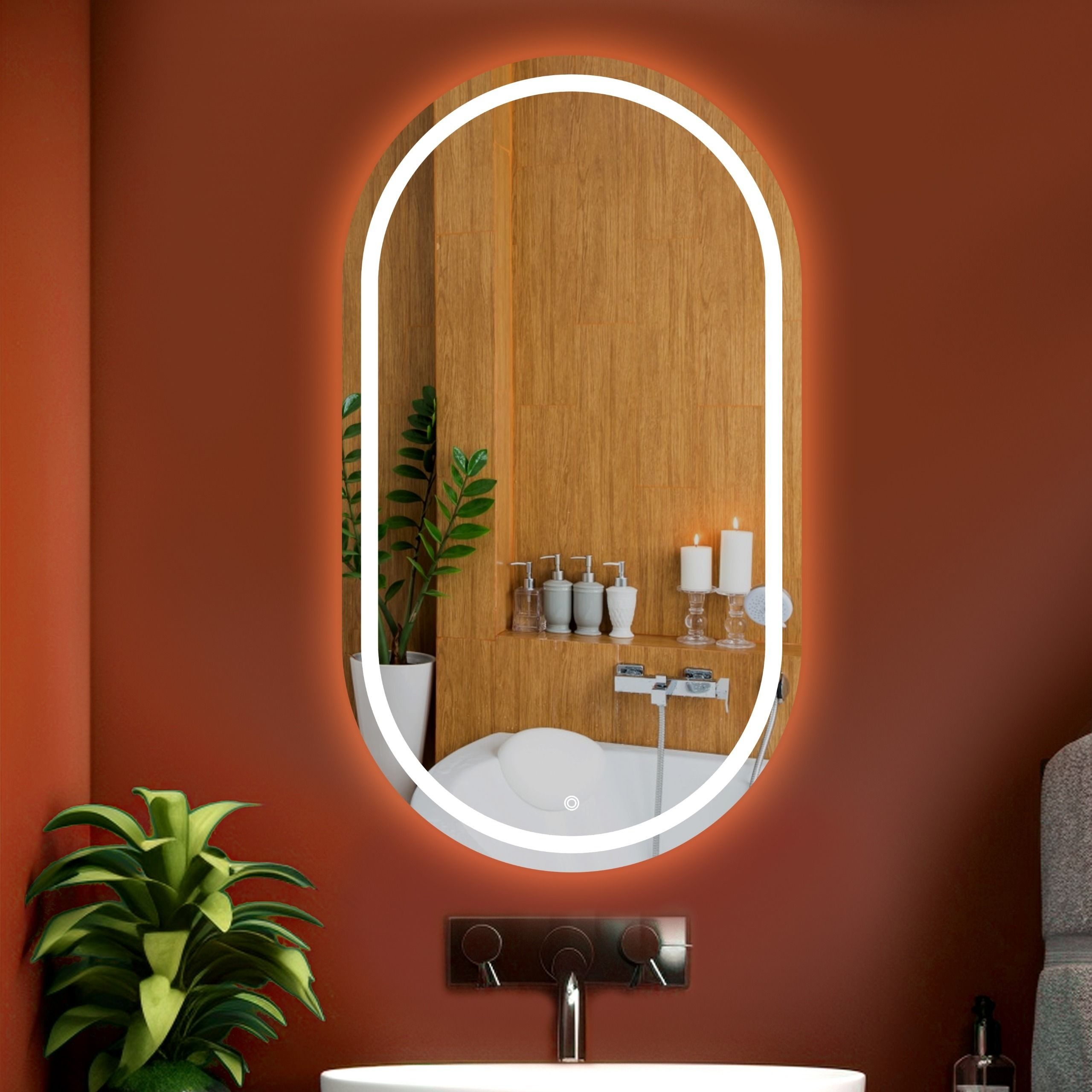 Decorative LED Wall Mirror With Touch Sensor for Bathroom Living Rooms Corridor Bathroom Mirror-image-45