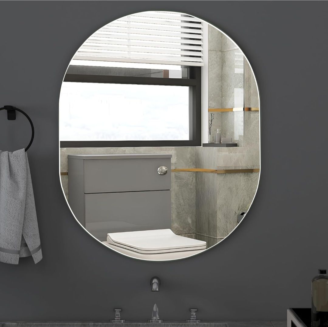 glamx _Capsule Plain Glass Frameless Decorative Bathroom Mirror-picture-33