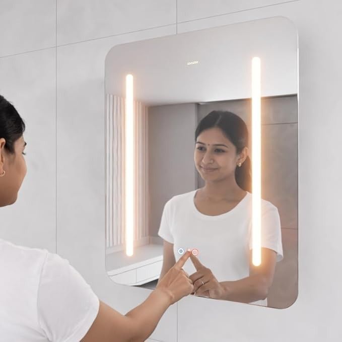 Smart LED Mirror Cabinet - 30x24 in, 3 Colour LED Bathroom Mirror AntiFog Mirror Bathroom Mirror-image-41