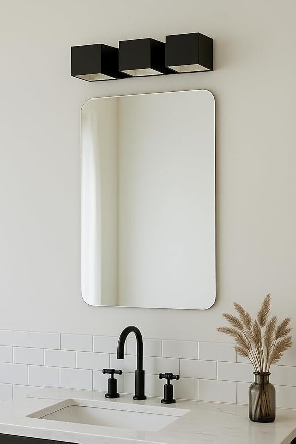 12 × 18 in Rectangle Frameless Wall Mirror Bathroom Mirror Bathroom Mirror