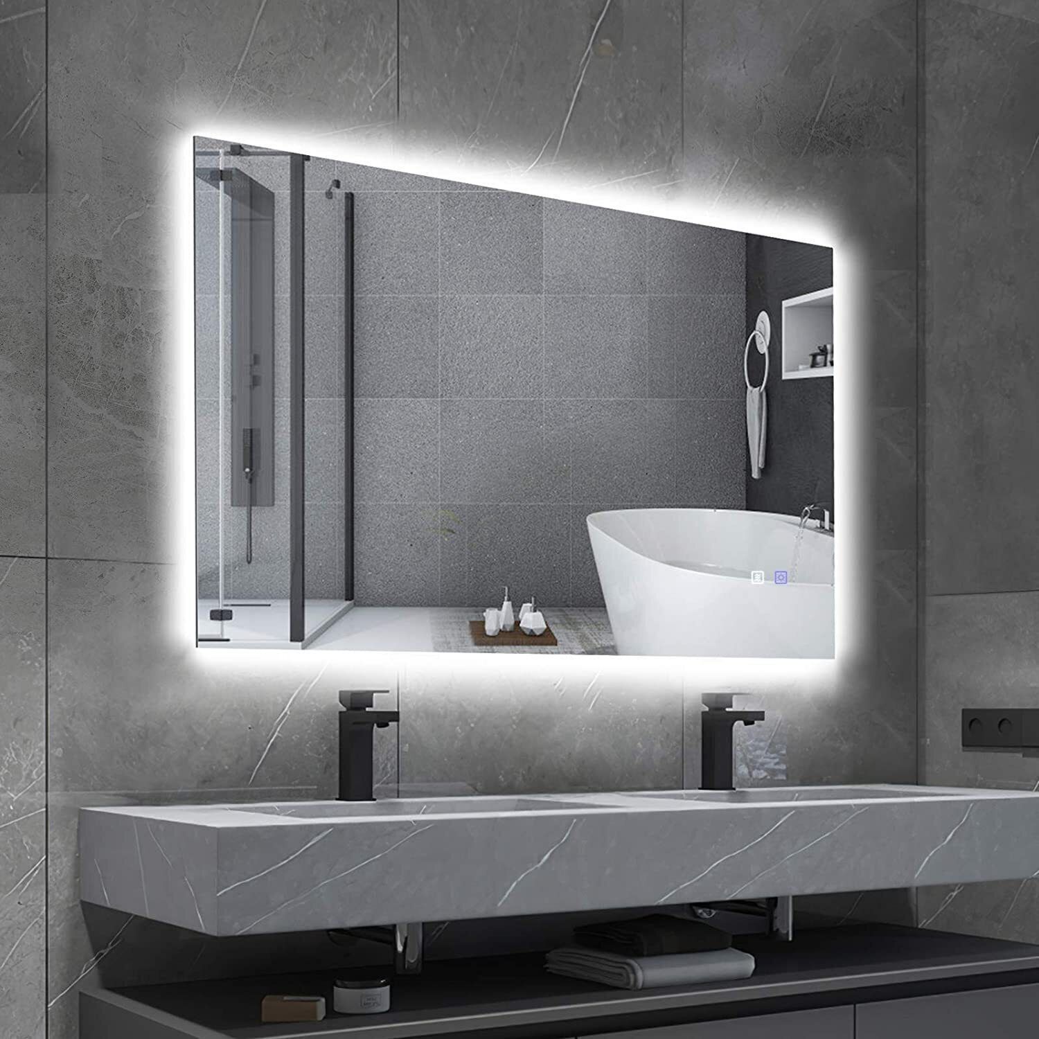 Led Mirror with Light Bathroom Wall Decor Makeup Room 18x24 Inch LT9 Bathroom Mirror-image-21