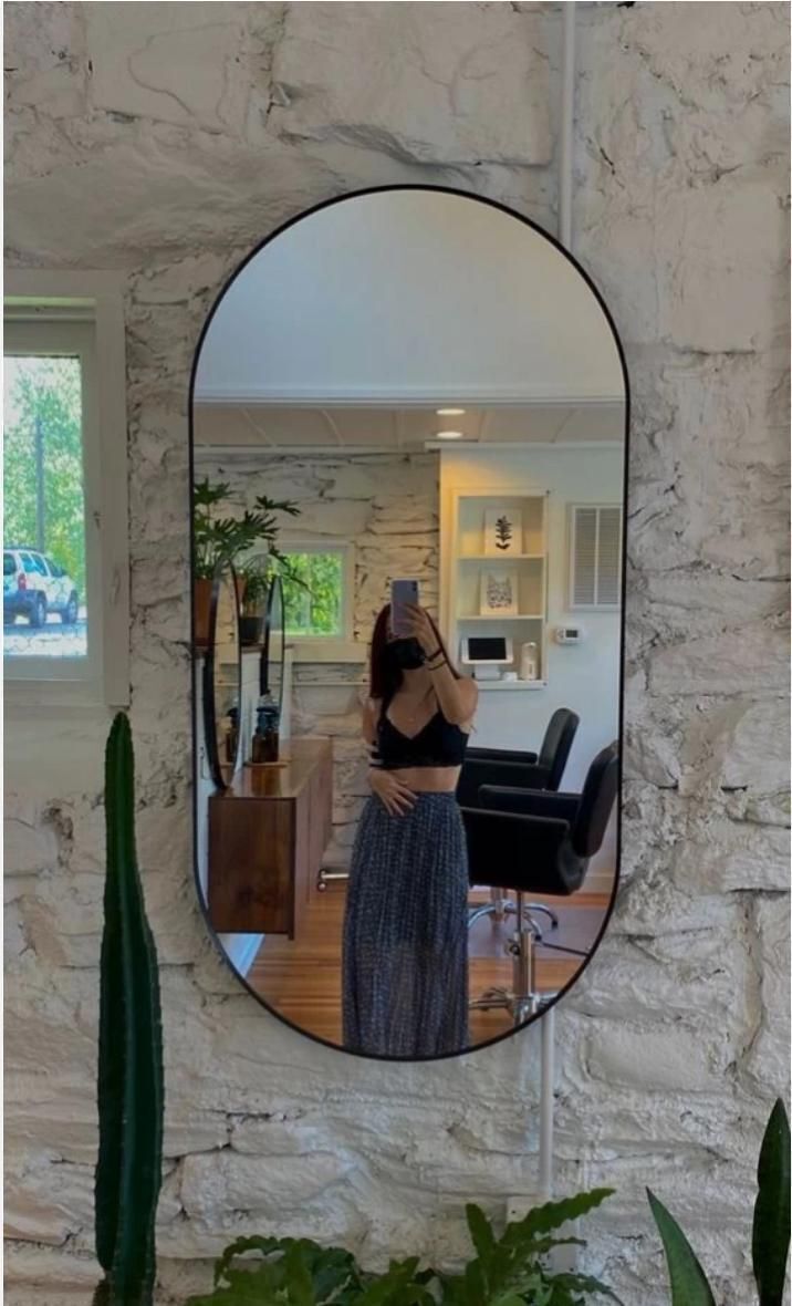 12 X 18 Inches Frameless Decorative Capsule Wall Mount Mirror Bathroom Mirror