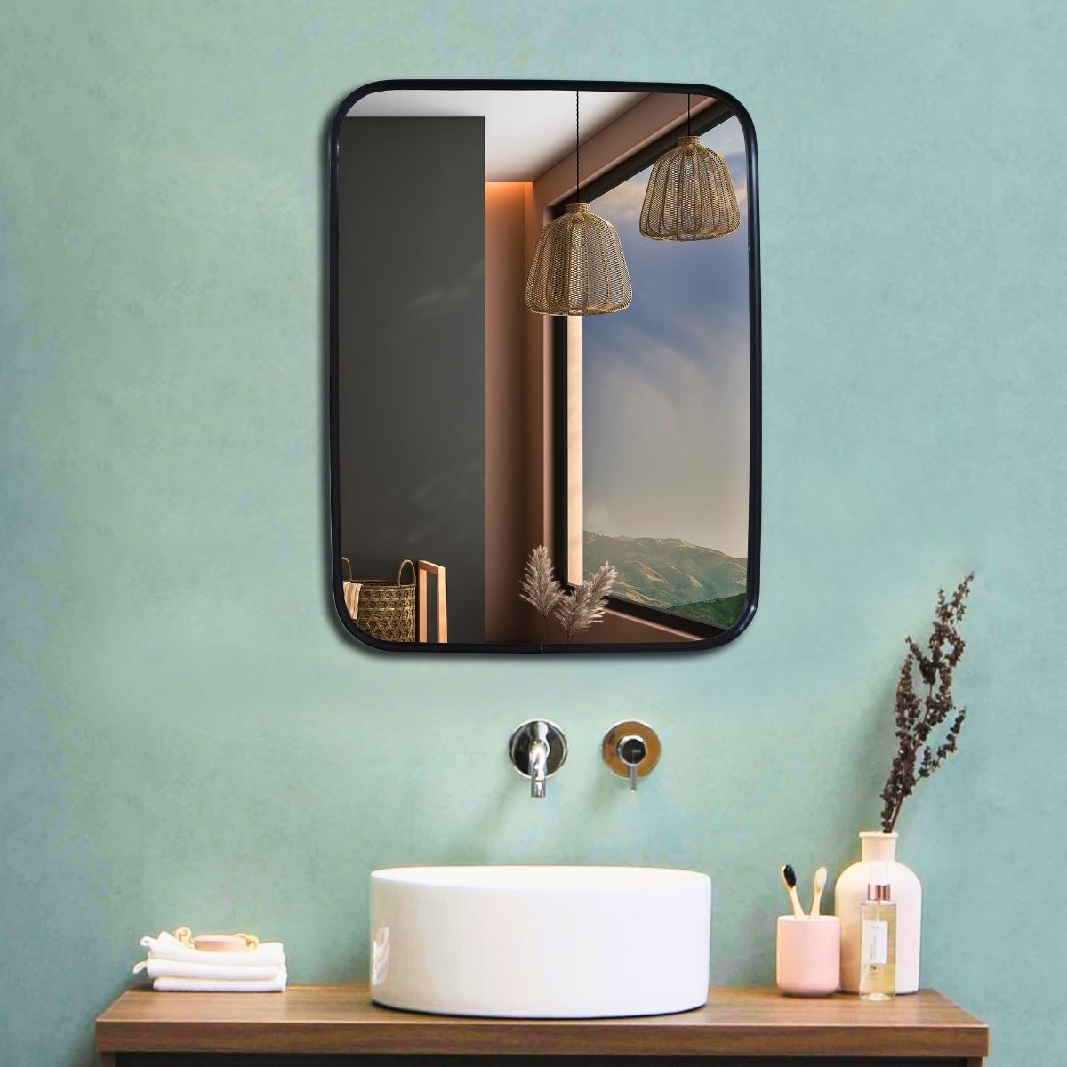 Frame Mirror For Wall,Mirror For Bedroom,Washbasin,Decorative Metal Frame Glass Bathroom Mirror-image-26