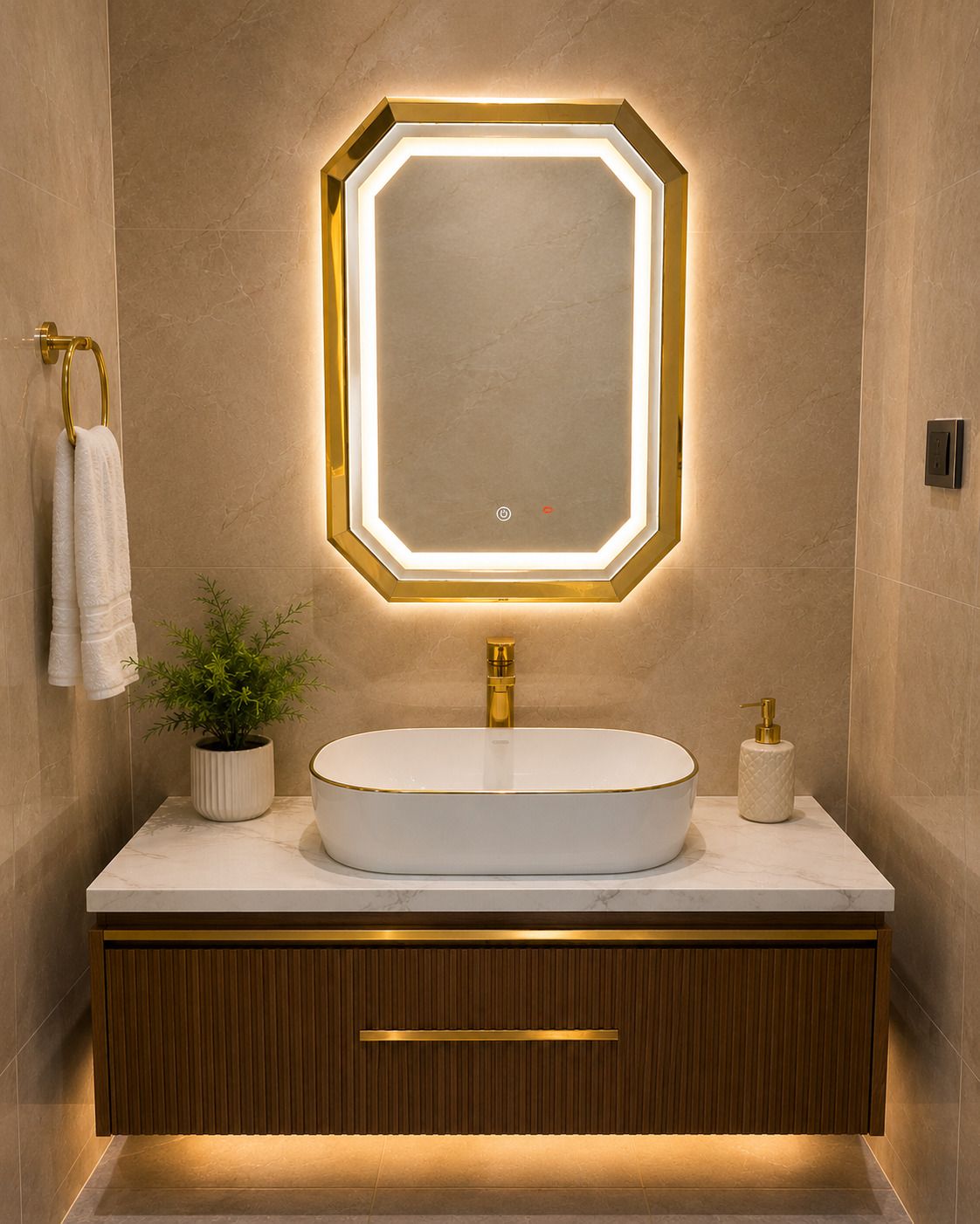 nsas Stainless steel Framed LED Mirror Bathroom Mirror-picture-24