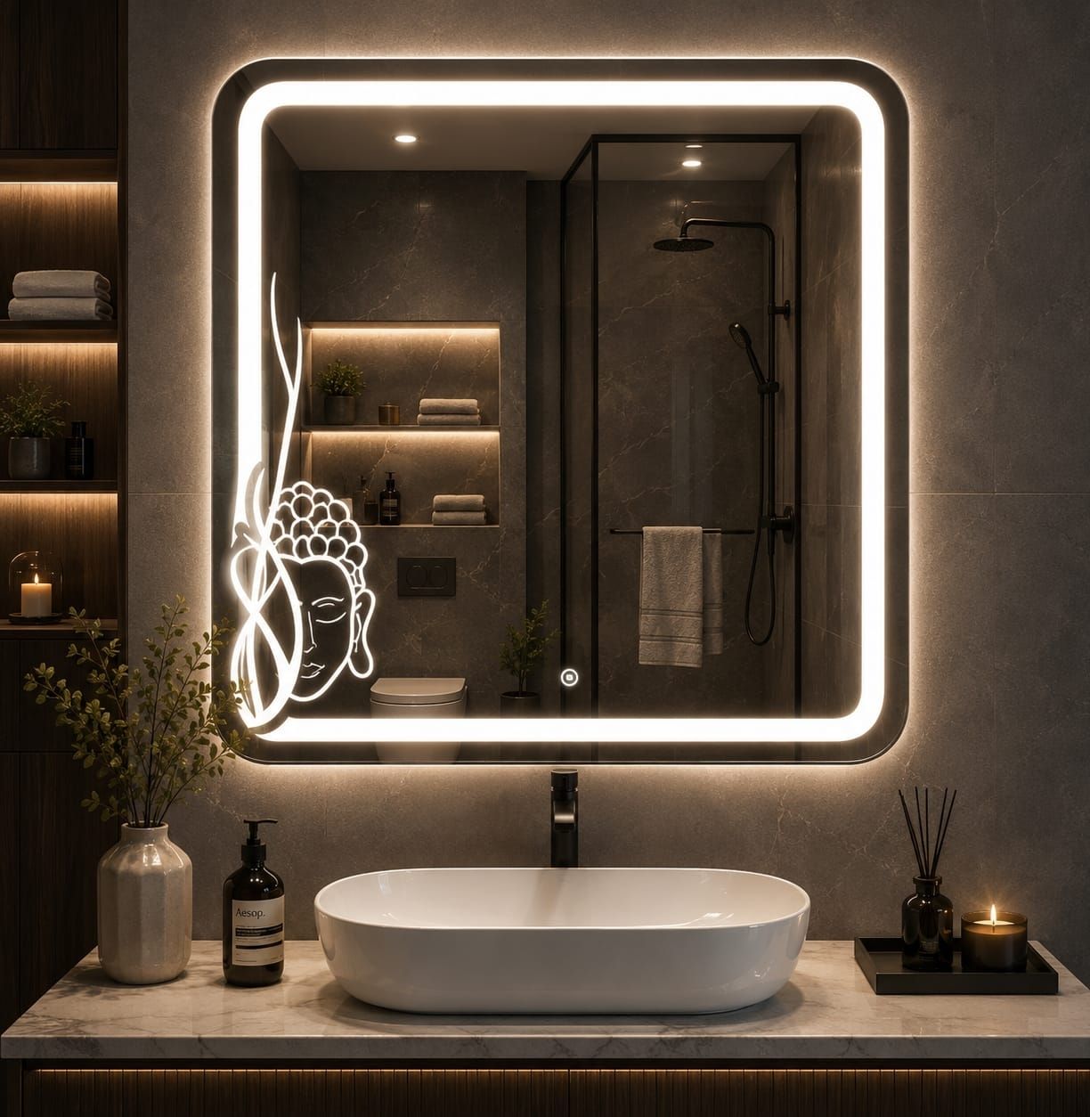 mofaro MOF OZIL SQUARE 18IN/2026 Bathroom Mirror-picture-38