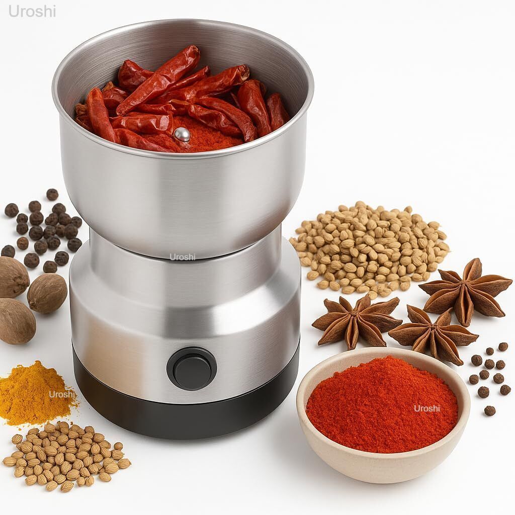 radhe Nima Stainless Steel Electric Grinder & Coffee Maker- Spice, Coffee, Masala Personal Coffee Maker-picture-45