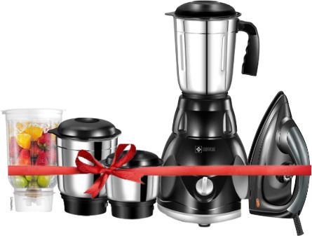 750 W Mixer Grinder (1100 W Dry Iron Combo | 4 Jars | Black) 750 W Juicer Mixer Grinder-image-40