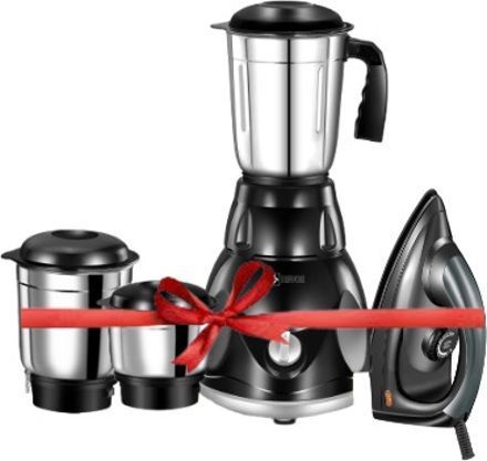 750 W Mixer Grinder (1100 W Dry Iron Combo | 3 Jars | Black) 750 W Juicer Mixer Grinder-image-13