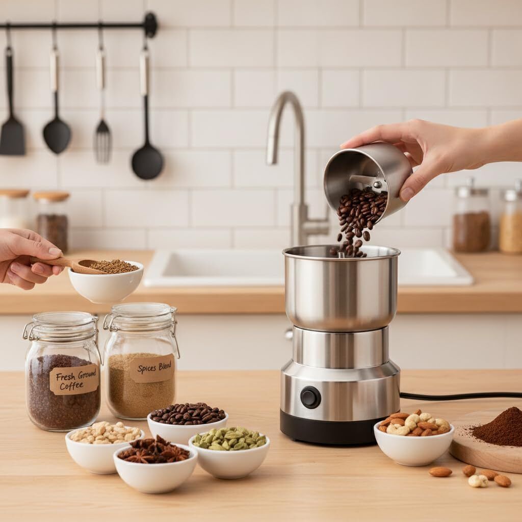 NIMA Portable Coffee Grinder for Beans with Ceramic Burr and Steel Handle Indian Coffee Filter-image-9